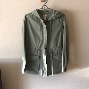 Light green cargo jacket with hood